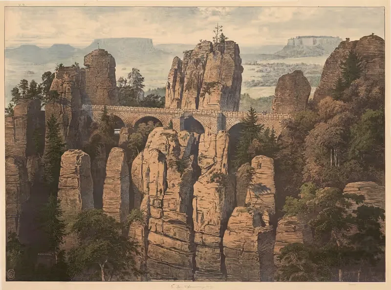 Das Elbsandsteingebirge by Adolf Lehmann — digital art print download