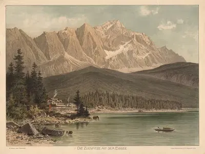 Die Zugspitze mit dem Eibsee by Adolf Lehmann — digital art print download