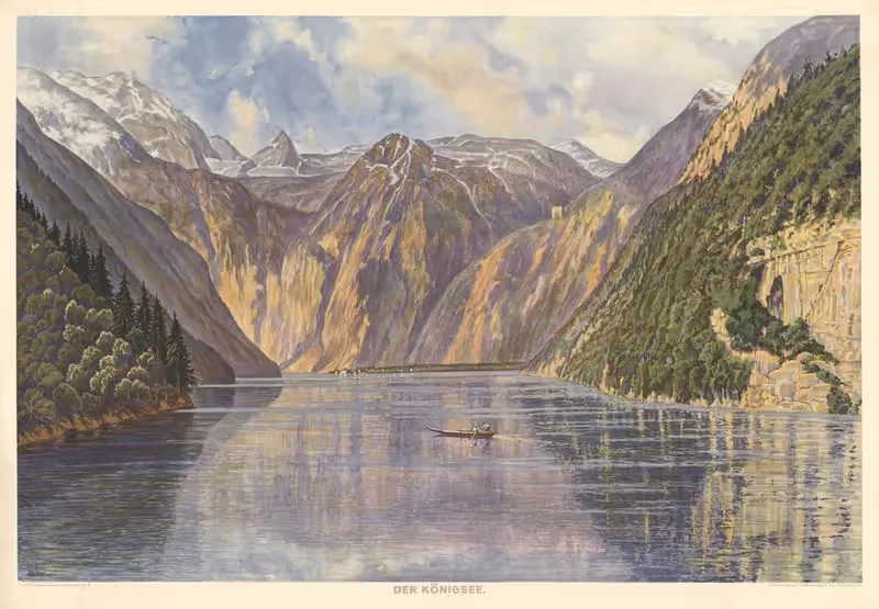 Озеро Кёнигсее by Б. Мюллер, 1930 — digital art print download