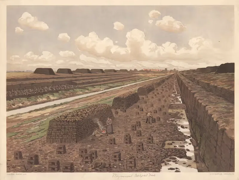 Peat digging near Klazienaveen (Drenthe) — Bernardus Bueninck