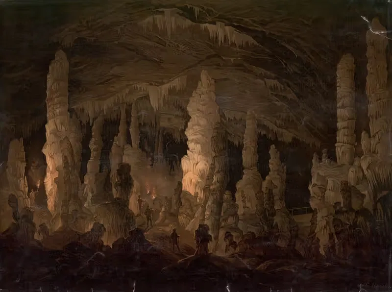 Adelsberg Grotto by Carl Hasch, 1890 — digital art print download