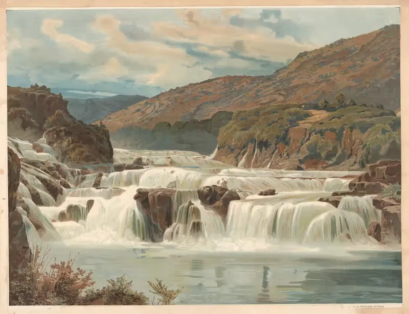 Krka Waterfalls by Erwin Pendl, 1890 — digital art print download