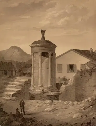 Monument of Lysicrates by Josef Langl, 1883 — digital art print download