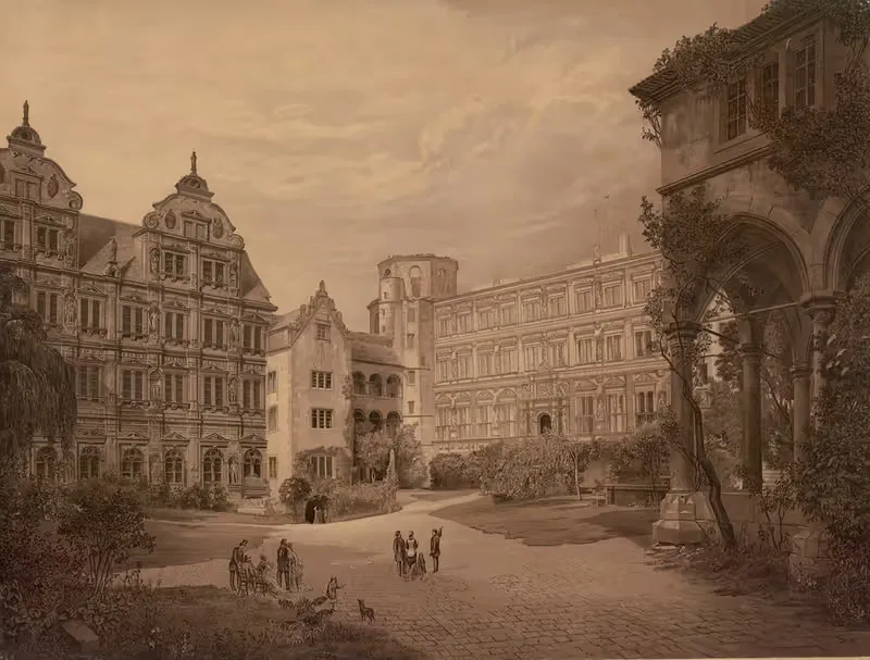 Heidelberg Castle by Josef Langl, 1883 — digital art print download