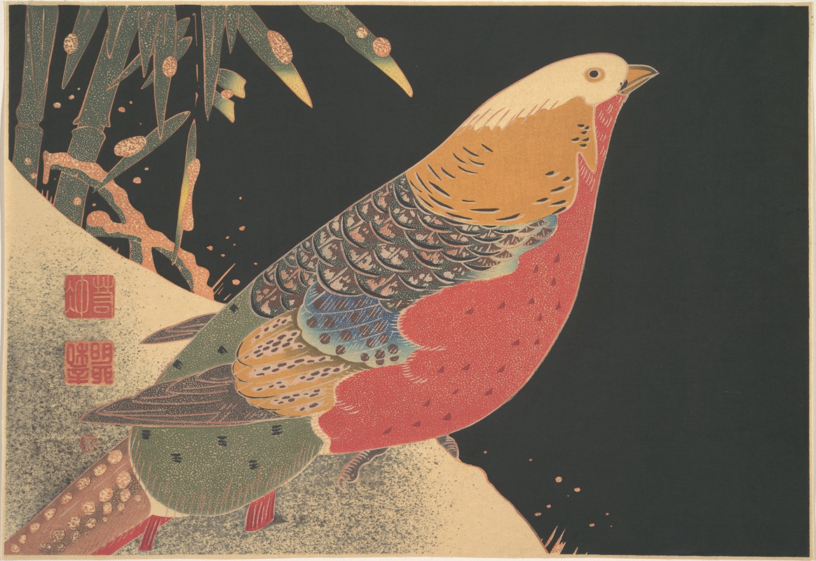 Golden Pheasant in the Snow by Itō Jakuchū — digital art print download