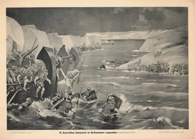 Армия Цезаря высаживается в Британии by Луи Гурлитт, 1906 — digital art print download