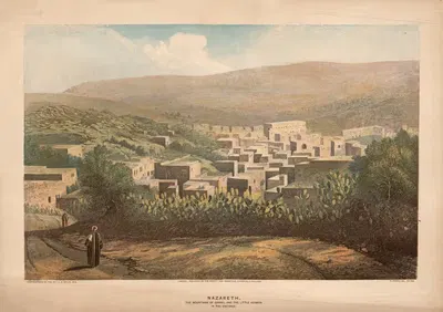 Nazareth. The mountains of Carmel and the little Hermon in the distance by Albert Augustus Isaacs, 1870 — digital art print…