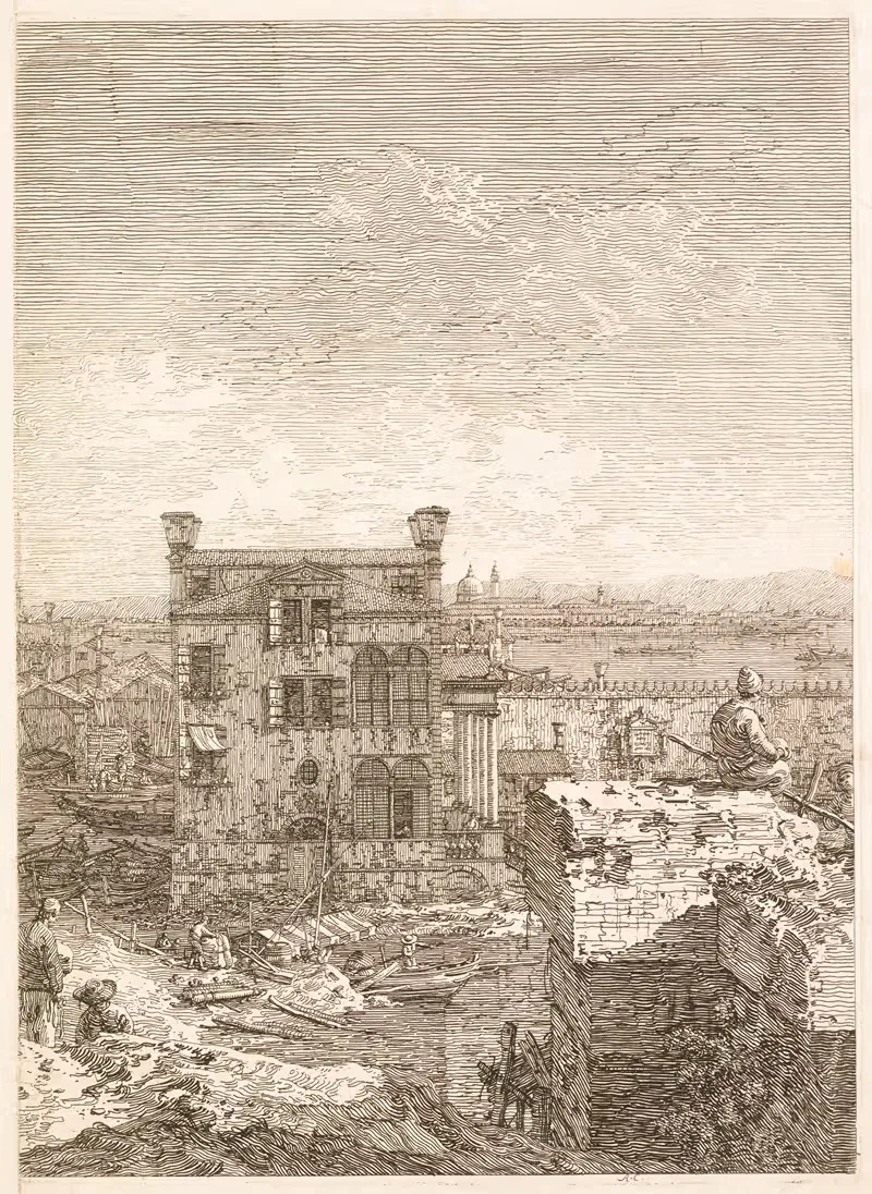 A House Surrounded by Six Columns by Antonio Canaletto, 1735–1746 — digital art print download