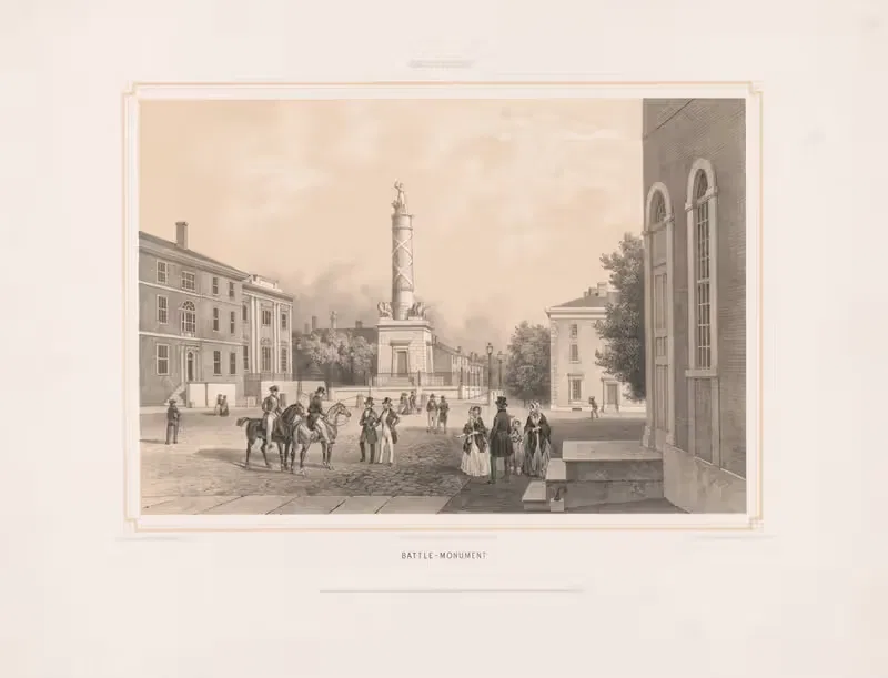 Baltimore battle monument by Augustus Köllner, 1849 — digital art print download