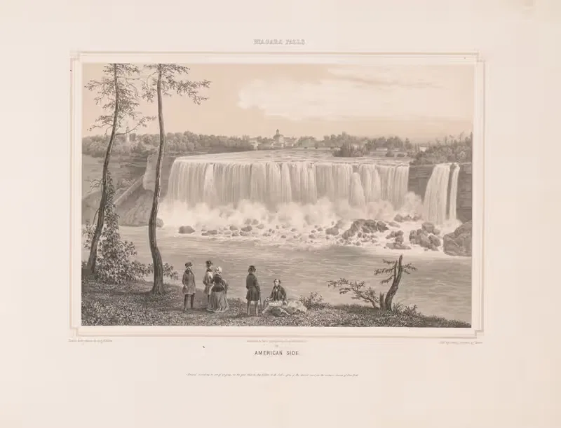 Niagara Falls American side by Augustus Köllner, 1849 — digital art print download