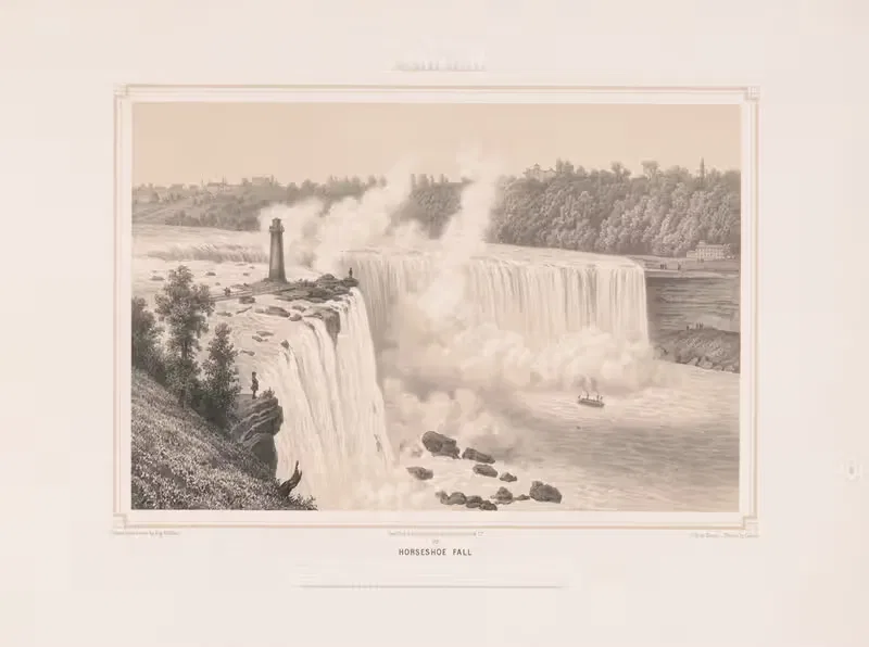 Ниагарский водопад, Подкова by Август Кёлльнер, 1849 — digital art print download
