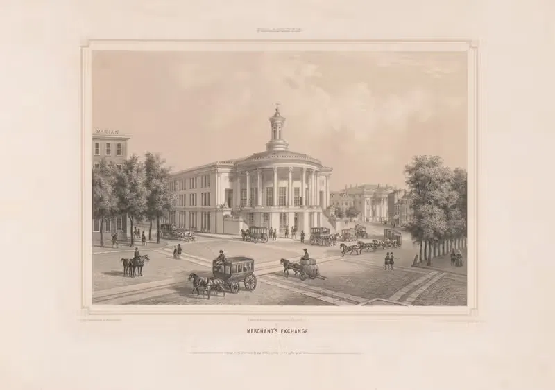 Фондовая биржа Филадельфии by Август Кёлльнер, 1849 — digital art print download