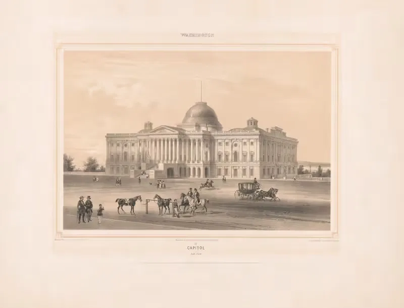 Вашингтон–Капитолий (восточный вид) by Август Кёлльнер, 1848 — digital art print download