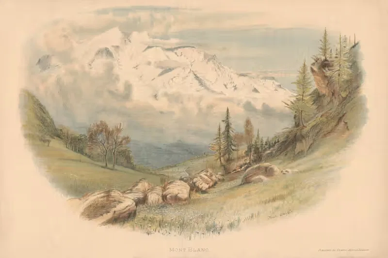 Mont Blanc by Charles William Wyllie, 1907 — digital art print download