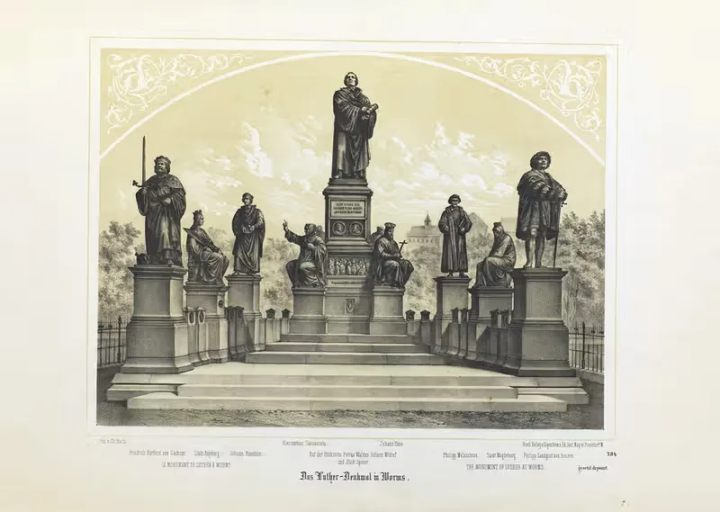 Памятник Лютеру в Вормсе by Хр. Бах, 1868 — digital art print download