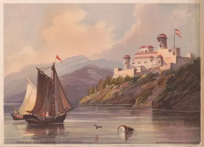 Castle at the entrance to Cienfuegos by Granville Perkins, 1874 — digital art print download