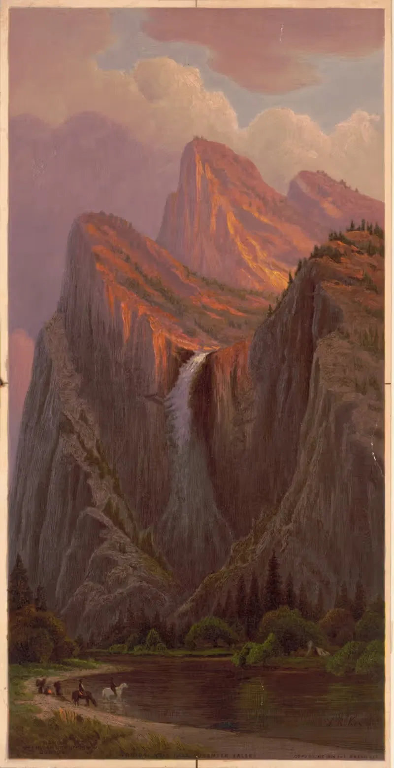 Водопад свадебной вуали, долина Йосемити by Джон Росс Ки, 1874 — digital art print download