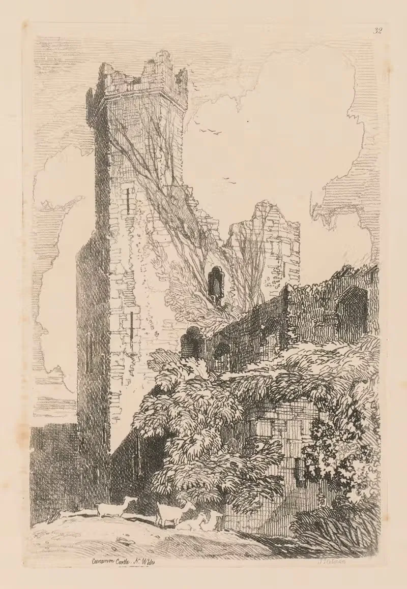 Замок Карнарвон, Северный Уэльс by Джон Селл Котман, 1838 — digital art print download