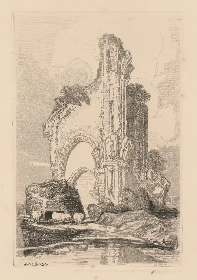 Приорат Уэнлок, Шропшир by Джон Селл Котман, 1838 — digital art print download