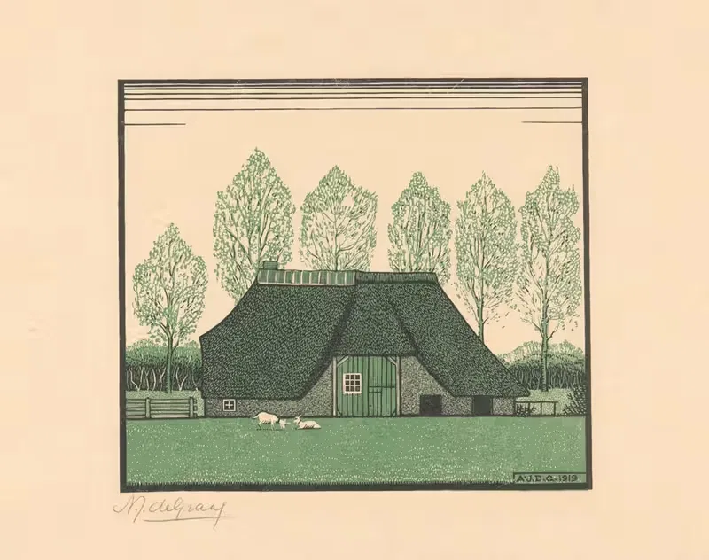 Farmhouse with thatched roof — Julie de Graag