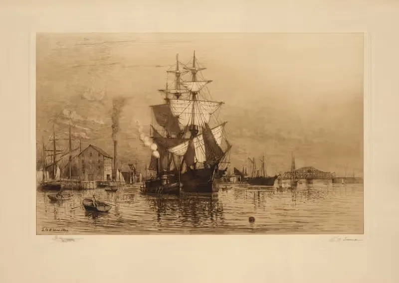 Гавань Нью-Бедфорда by Лемуэль Дэвид Элдред, 1903 — digital art print download