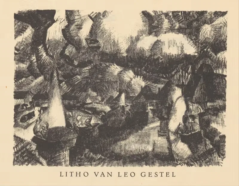 Heuvellandschap met boerderijen — Leo Gestel