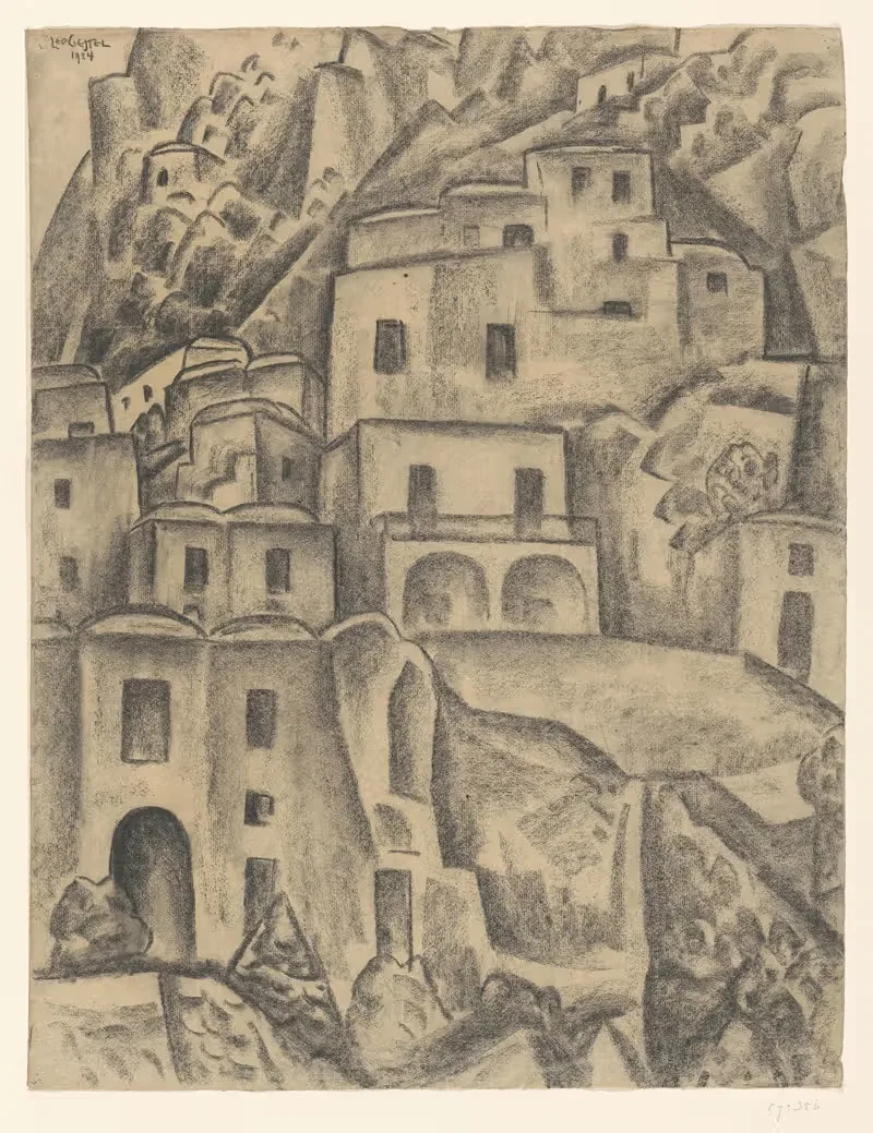 Дома на склоне горы by Лео Гестел, 1924 — digital art print download