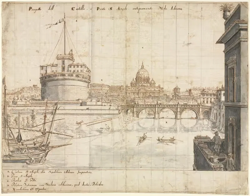 The Castel Sant'Angelo by Lievin Cruyl, 1665 — digital art print download