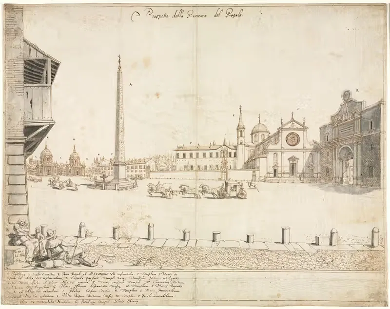 Площадь Пополо by Льевен Круйл, 1664 — digital art print download