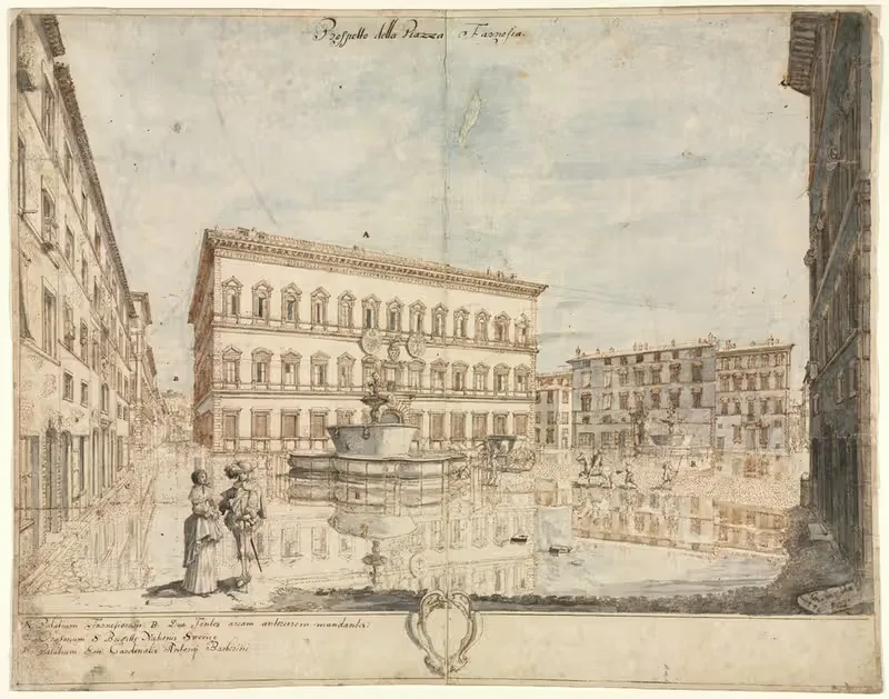 Площадь Фарнезе by Льевен Круйл, 1664 — digital art print download