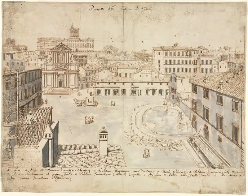 Фонтан Треви by Льевен Круйл, 1665 — digital art print download