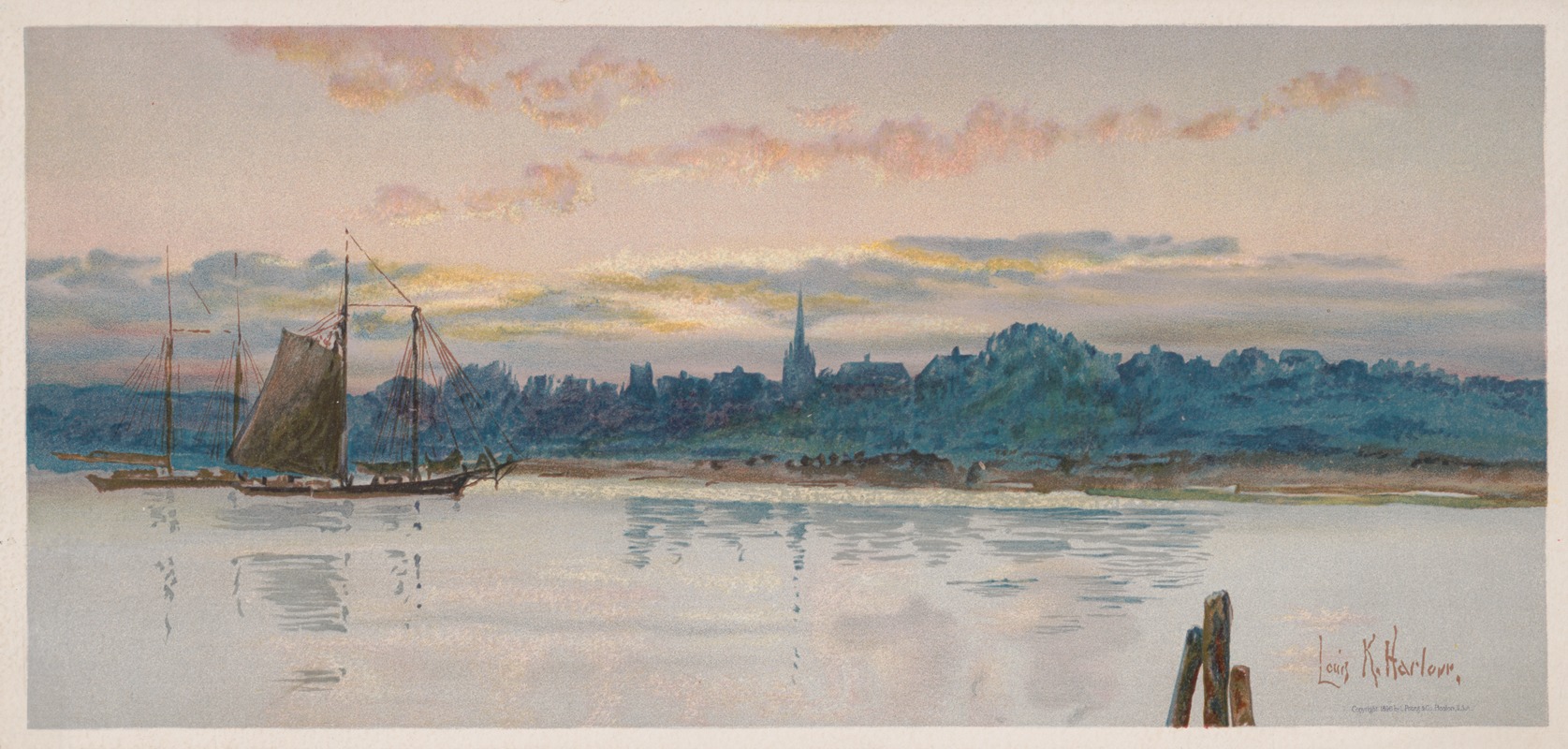 Вечерний отдых by Луис Кинни Харлоу, 1896 — digital art print download