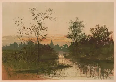 Река Немацкет, Массачусетс by Луис Кинни Харлоу, 1887 — digital art print download