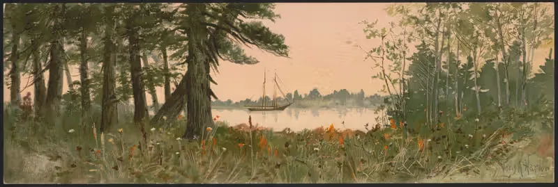 Старые еловые деревья by Луис Кинни Харлоу, 1891 — digital art print download