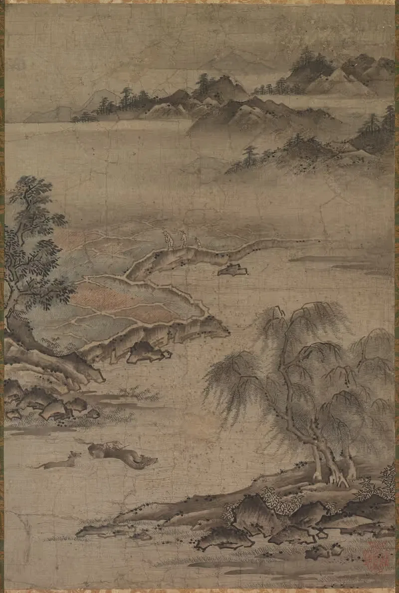 Farming and Herding Buffalo in Summer — Kano Hideyori