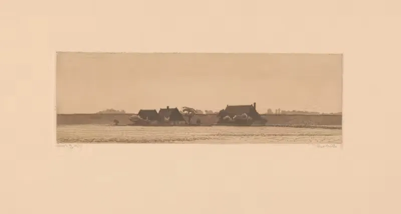 Домики у дамбы by Миа Бейк, 1927 — digital art print download