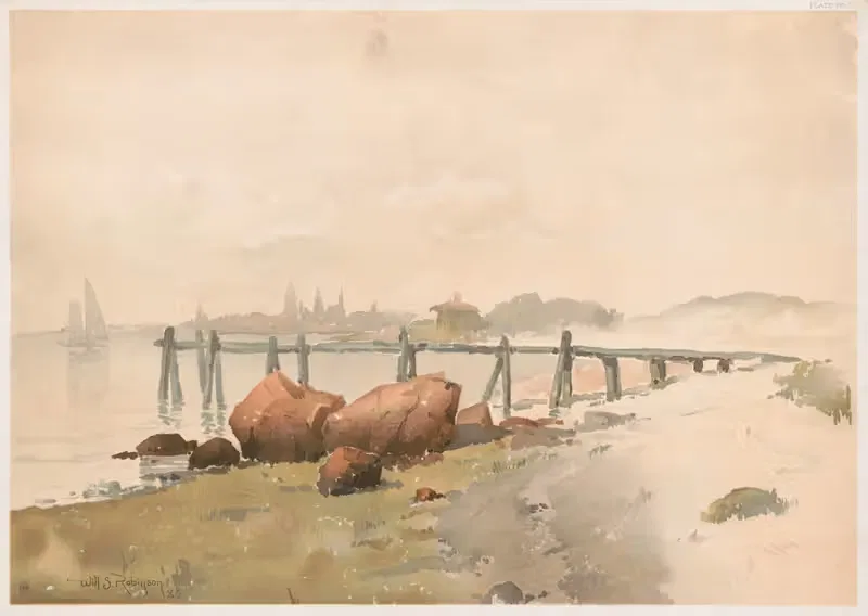 Прогрессивные исследования в акварели №5 by Уильям С. Робинсон, 1890 — digital art print download