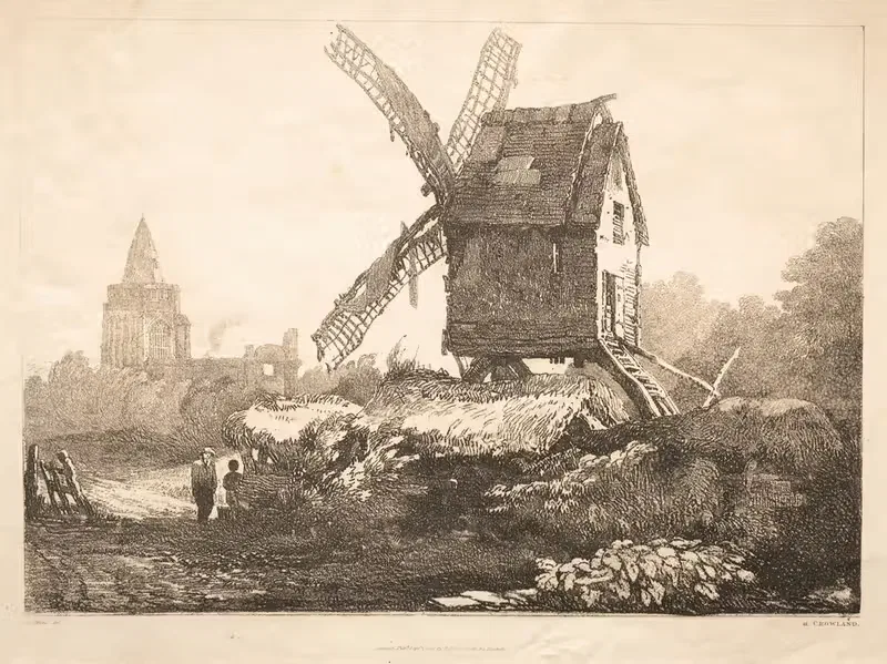В Кроуленде, ветряная мельница by Самуэль Прут, 1821 — digital art print download