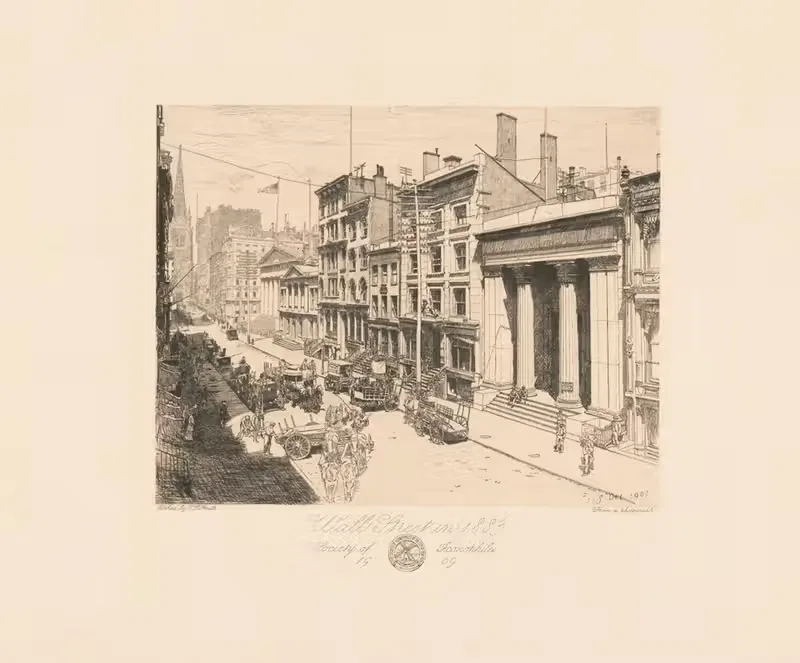 Уолл-стрит в 1883 году by Сидни Лоутон Смит, 1908 — digital art print download