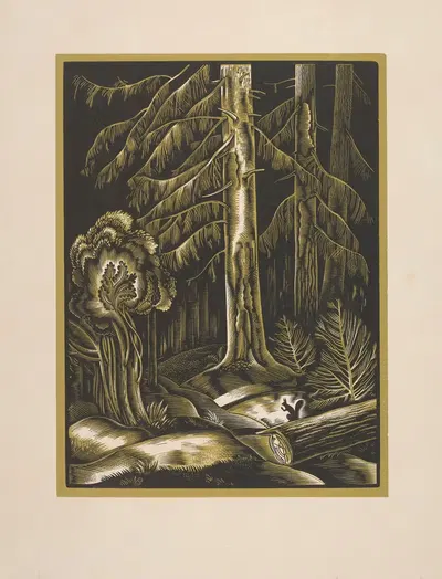 Las z wiewiórką II by Stanisław Ostoja-Chrostowski, 1931 — digital art print download