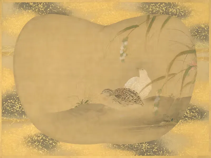 Millet and quail by Kanō Tsunenobu — digital art print download