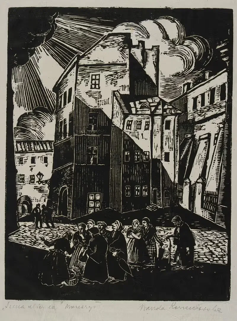 Scena uliczna by Wanda Korzeniowska, 1925-1930 — digital art print download