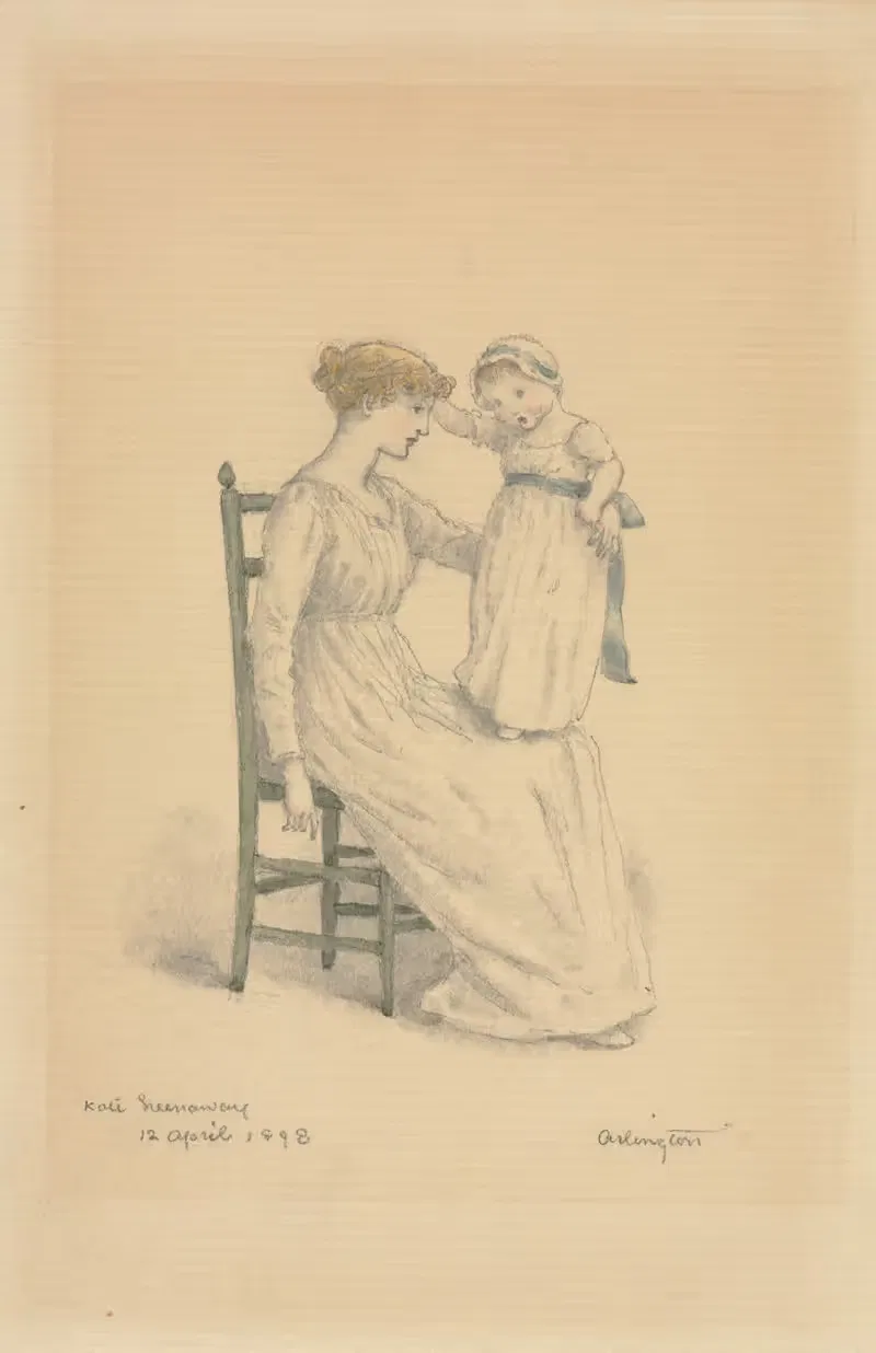 Мать и дитя by Кейт Гринэвей, 1898 — digital art print download