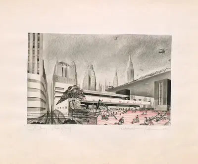 Study Playroof by Wilbur Henry Adams, 1944 — digital art print download