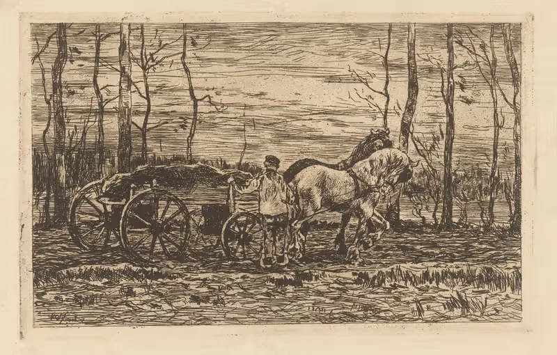 Запряженная телега с дровами by Виллем де Зварт, 1896 — digital art print download