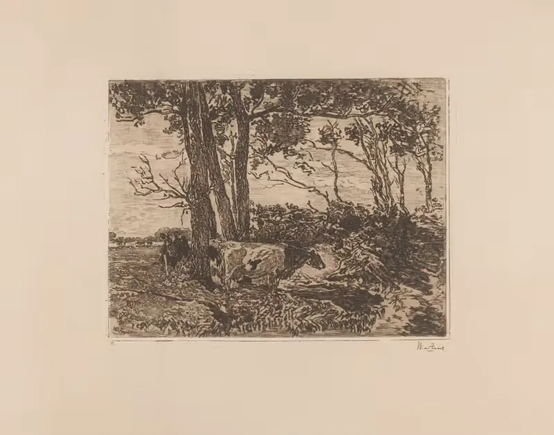 Коровы под деревьями by Виллем де Зварт, 1905 — digital art print download