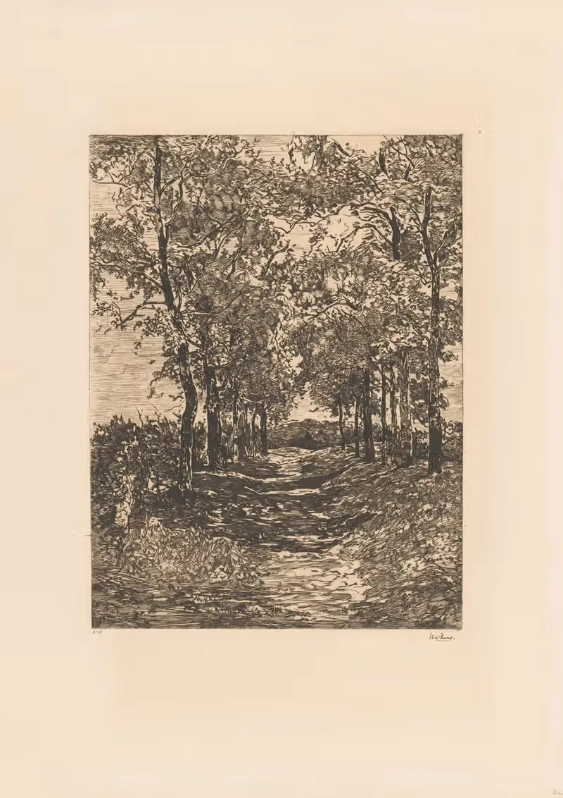 Landschap met smalle laan — Willem de Zwart