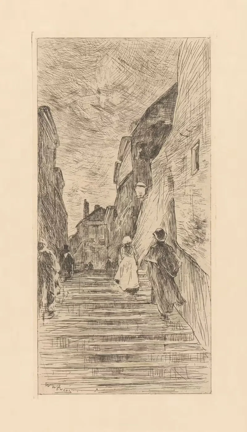 Trappen in een stad Trap in België — Willem de Zwart