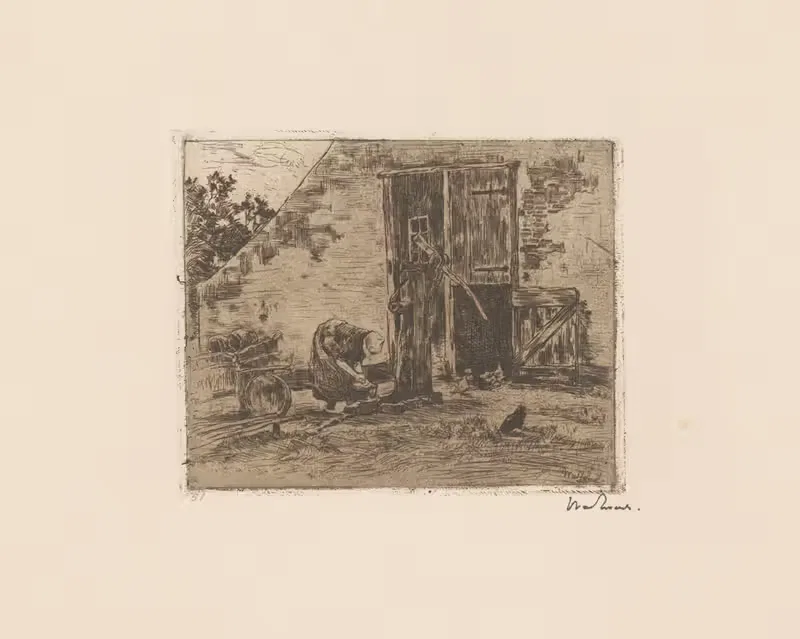 Женщина у водяного насоса by Виллем де Зварт, 1896 — digital art print download