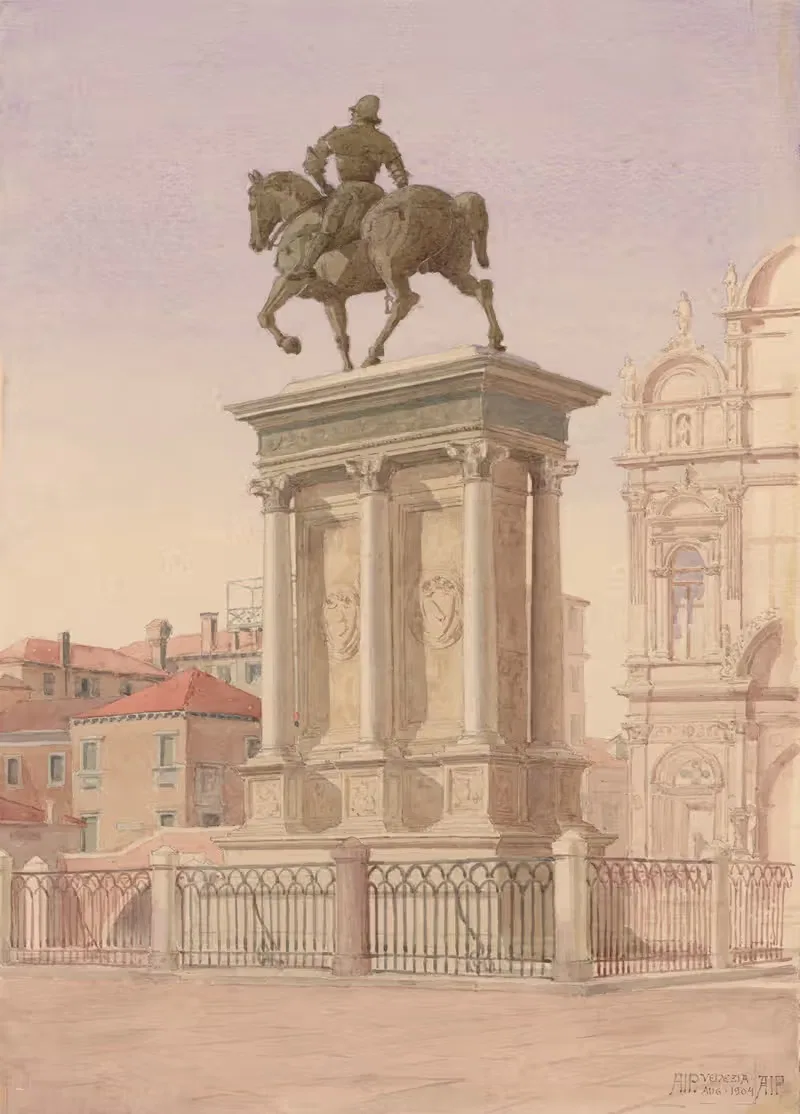 Colleoni's statue with surroundings by Alexis J. Prior, 1904 — digital art print download